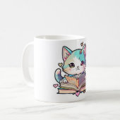 niedliche Katzen phantastisches Lesebuch Kaffeetasse (Vorderseite Links)