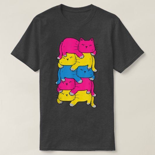 Niedliche Katzen-Pile-LGBT-Preis Monat  T-Shirt (Design vorne)
