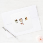 Niedliche Katzen Quadratischer Aufkleber (Umschlag)