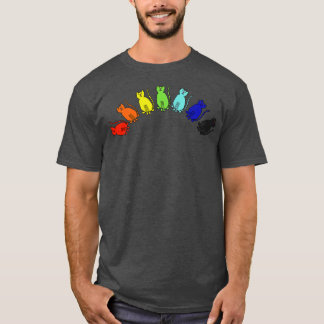 Niedliche Katzen Regenbogen T-Shirt