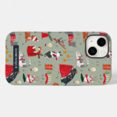 Niedliche Katzen Retro Weihnachts Case-Mate iPhone Hülle (Rückseite (Horizontal))