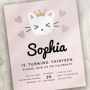 Niedliche Katzen Rosa Budget Geburtstagspartei