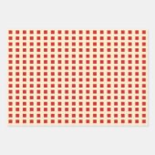 Niedliche Katzen rotes Quadratzmuster Geschenkpapier Set (Vorderseite 3)