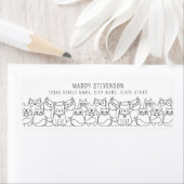 Niedliche Katzen Rücksendeadressen-Aufkleber (Insitu)