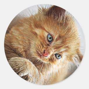 Niedliche Katzen-Sammlung  Runder Aufkleber