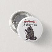 Niedliche Katzen-Schemas Funny Cat Button (Vorne & Hinten)