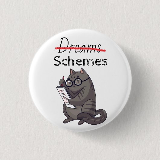 Niedliche Katzen-Schemas Funny Cat Button (Vorderseite)