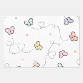 Niedliche Katzen Schmetterlinge Frühlingsdekoupage Geschenkpapier Set (Vorderseite 3)