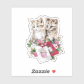 Niedliche Katzen schneiden Aufkleber (Blatt)