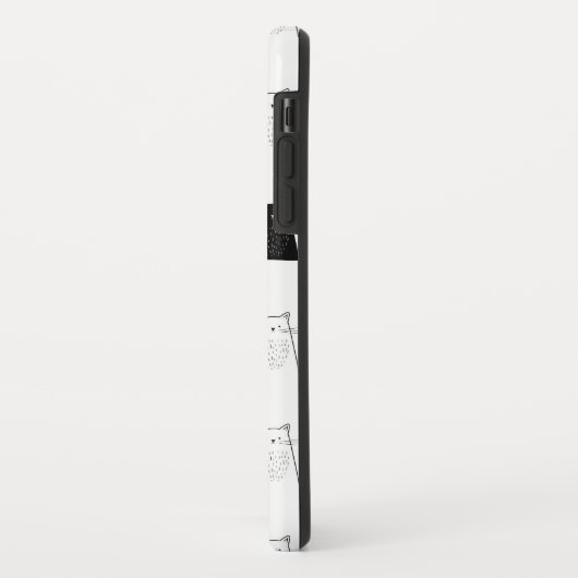 Niedliche Katzen - schwarz u. weißes Muster Case-Mate iPhone Hülle (Hinten/Links)