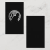 Niedliche Katzen-Silhouette Mond Animal Lover Visitenkarte (Vorne/Hinten)
