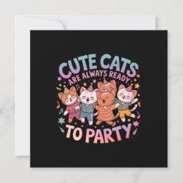 Niedliche Katzen sind immer bereit zum Party und z Einladung