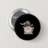 Niedliche Katzen Skeleton Hand Boop Halloween Haus Button (Vorne & Hinten)