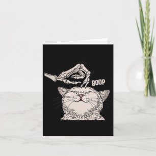 Niedliche Katzen Skeleton Hand Boop Halloween Haus Karte