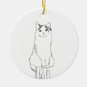 Niedliche Katzen Sketch Moderne Keramik Ornament (Vorne)
