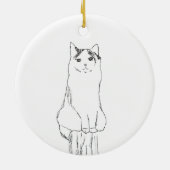 Niedliche Katzen Sketch Moderne Keramik Ornament (Hinten)