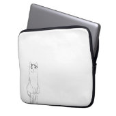 Niedliche Katzen Sketch Moderne Laptopschutzhülle (Vorderseite Links)