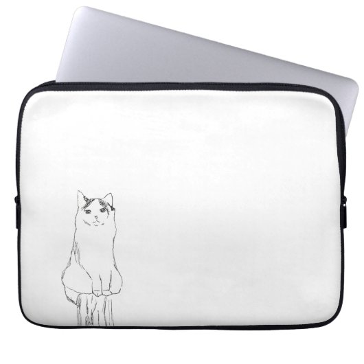 Niedliche Katzen Sketch Moderne Laptopschutzhülle (Vorderseite)
