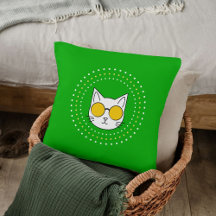 Niedliche Katzen-Sonnenbrille und Dot in gelbblau