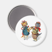 Niedliche Katzen spielen im Schnee Trompet & Trian Magnet (Vorderseite/Rückseite)