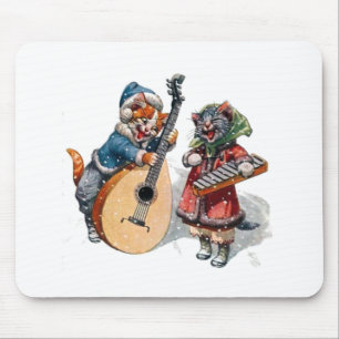 Niedliche Katzen spielen Mandolin und Xylophone im Mousepad