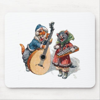 Niedliche Katzen spielen Mandolin und Xylophone im Mousepad