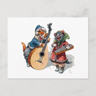 Niedliche Katzen spielen Mandolin und Xylophone im Postkarte