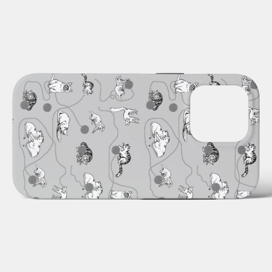 Niedliche Katzen spielen und ein schwaches Muster Case-Mate iPhone Hülle (Rückseite (Horizontal))