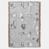 Niedliche Katzen spielen und ein schwaches Muster  Decke (Vorderseite Vertikal)