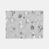 Niedliche Katzen spielen und ein schwaches Muster Fleecedecke (Vorderseite (Horizontal))