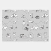 Niedliche Katzen spielen und ein schwaches Muster  Geschenkpapier Set (Vorderseite 2)
