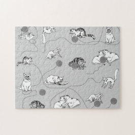 Niedliche Katzen spielen und ein schwaches Muster Puzzle