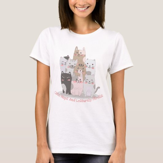 Niedliche Katzen T-Shirt (Vorderseite)