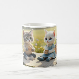 Niedliche Katzen-Tasse   Tom & Luna Frühlings-Pick Kaffeetasse