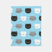 Niedliche Katzen u. Kawaii Kätzchen (blau) Fleecedecke (Vorderseite)