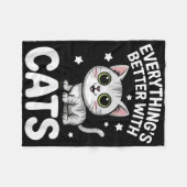 Niedliche Katzen Übererwachsene oder Kinder Jungen Fleecedecke (Vorderseite (Horizontal))