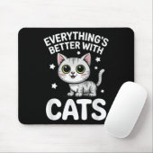 Niedliche Katzen Übererwachsene oder Kinder Jungen Mousepad (Mit Mouse)