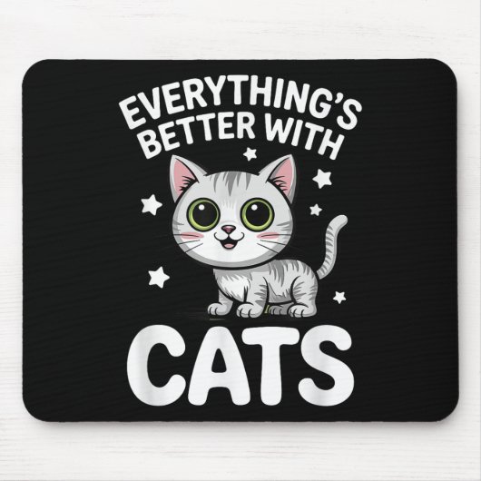 Niedliche Katzen Übererwachsene oder Kinder Jungen Mousepad (Vorne)