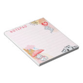 Niedliche Katzen Umbrella Ballon Pink Themed Solid Notizblock (angewinkelt)