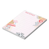 Niedliche Katzen Umbrella Ballon Pink Themed Solid Notizblock (Rotiert)