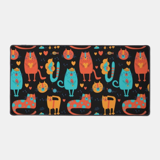 Niedliche Katzen und Blume Schreibtischunterlage (Vorderseite)