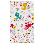 Niedliche Katzen und Blume Spaß Kleine Geschenktüte (Rückseite)