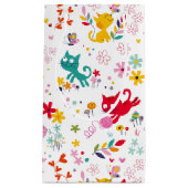 Niedliche Katzen und Blume Spaß Kleine Geschenktüte (Vorderseite)