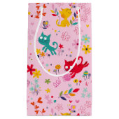 Niedliche Katzen und Blume Spaß Kleine Geschenktüte (Vorderseite)