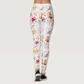 Niedliche Katzen und Blume Spaß Leggings (Rückseite)