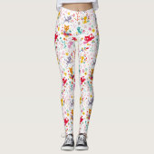 Niedliche Katzen und Blume Spaß Leggings (Vorderseite)