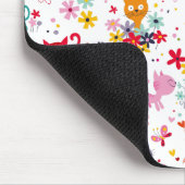 Niedliche Katzen und Blume Spaß Mousepad (Ecke)