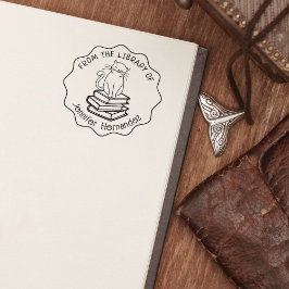 Niedliche Katzen und Bücher aus der Bibliothek der Gummistempel