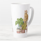 Niedliche Katzen- und Buchstapel Milchtasse (Rechte Ecke)