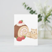Niedliche Katzen- und Dessertaufführung Postkarte (Stehend Vorderseite)